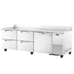 True TWT-93D-4-HC~SPEC3 - Work Top Refrigerator, three-section, (1) solid door, (4) drawers